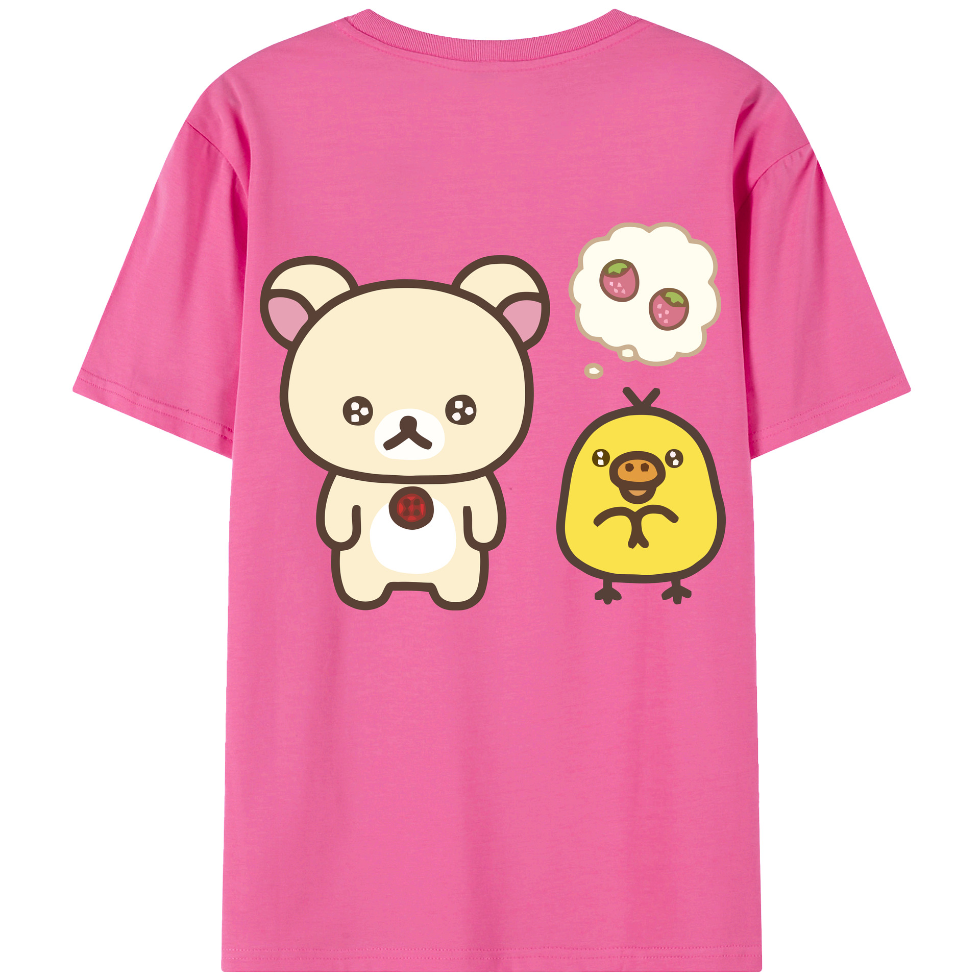 （画像用） リラックマ リラックマ キイロイトリ Rilakkuma Korilakkuma Kiiroitori レディース半袖Tシャツ(バックプリント)